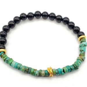 Genuine Turquoise & Onyx Healing bracelet